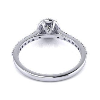 1/2 Carat Halo Diamond Engagement Ring in 14k White Gold
