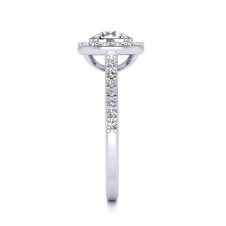 1 1/4 Carat Halo Diamond Engagement Ring in 14k White Gold