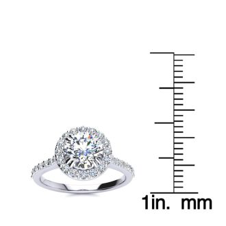 1 1/4 Carat Halo Diamond Engagement Ring in 14k White Gold