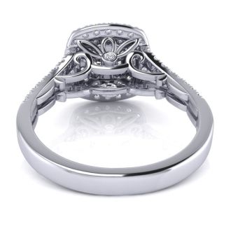 1 1/2 Carat Double Halo Diamond Engagement Ring in 14 Karat White Gold