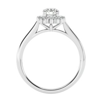3/4 Carat Halo Diamond Engagement Ring In 14 Karat White Gold