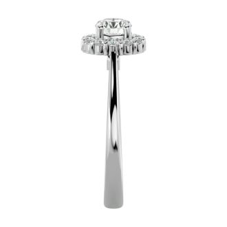 3/4 Carat Halo Diamond Engagement Ring In 14 Karat White Gold