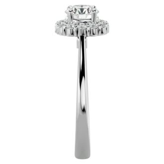 1 Carat Halo Diamond Engagement Ring In 14 Karat White Gold