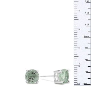 2ct Green Amethyst Earrings in Sterling Silver
