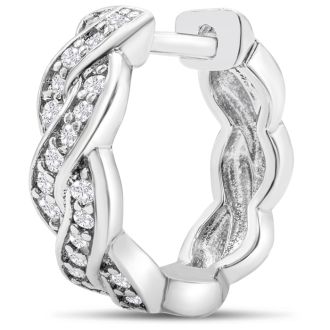 1/4ct Diamond Swirl Hoop Earrings. The Most Beautiful Huggy Hoop Style!

