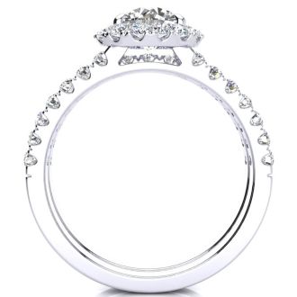2 Carat Round Floating Halo Diamond Bridal Set in 14k White Gold. Our Most Popular 2ct Round Brilliant Bridal Set!