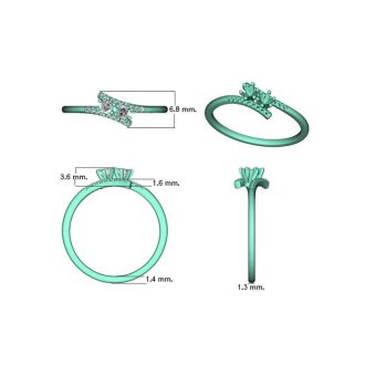 1/4 Carat Two Stone Diamond Ring In 14K White Gold