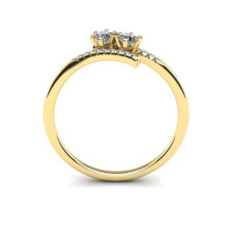 1/4 Carat Two Stone Diamond Ring In 14K Yellow Gold