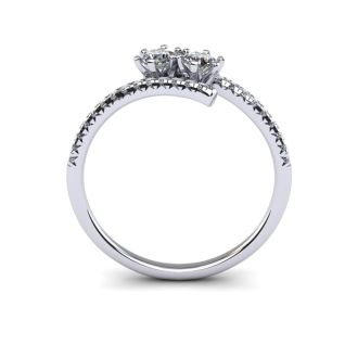 1/2 Carat Two Stone Diamond Ring In 14K White Gold