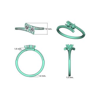 1/2 Carat Two Stone Diamond Ring In 14K White Gold