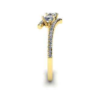 1/2 Carat Two Stone Diamond Ring In 14K Yellow Gold