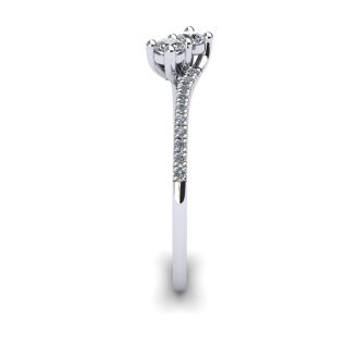 1/4 Carat Two Stone Diamond Bonded Love Ring In 14K White Gold
