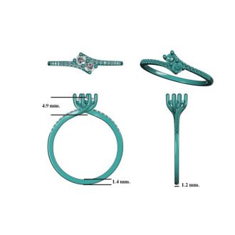 1/4 Carat Two Stone Diamond Bonded Love Ring In 14K White Gold