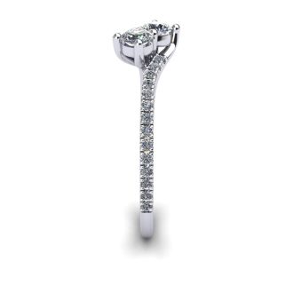 1/2 Carat Two Stone Diamond Bonded Love Ring In 14K White Gold
