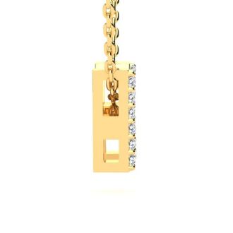 Letter K Diamond Initial Necklace In 14K Yellow Gold With 13 Diamonds