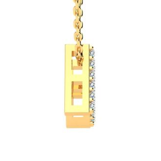 Letter N Diamond Initial Necklace In 14K Yellow Gold With 13 Diamonds