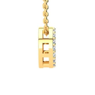 Letter O Diamond Initial Necklace In 14K Yellow Gold With 13 Diamonds