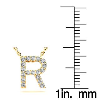 Letter r diamond necklace