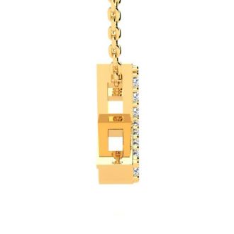 Letter X Diamond Initial Necklace In 14K Yellow Gold With 13 Diamonds