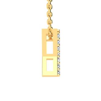 Letter Y Diamond Initial Necklace In 14K Yellow Gold With 13 Diamonds
