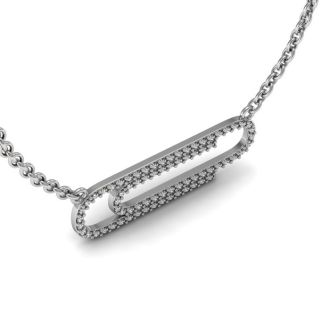 1/2 Carat Diamond Paperclip Necklace, Sterling Silver, 18 Inches