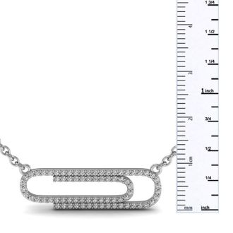 1/2 Carat Diamond Paperclip Necklace, Sterling Silver, 18 Inches