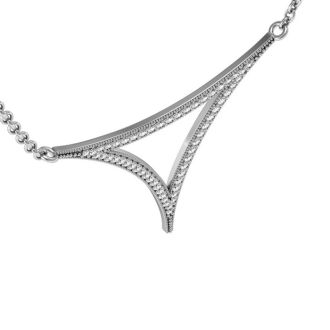 1/3 Carat Diamond Open Triangle Necklace, Sterling Silver, 18 Inches