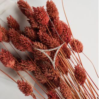 1/3 Carat Diamond Open Triangle Necklace, Sterling Silver, 18 Inches