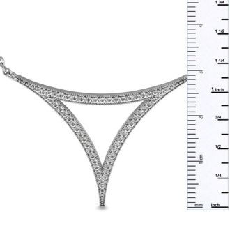 1/3 Carat Diamond Open Triangle Necklace, Sterling Silver, 18 Inches