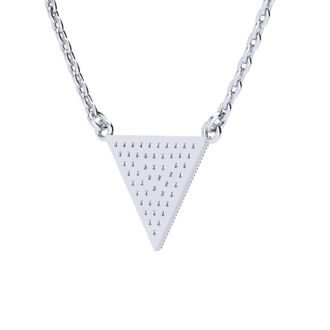 Over 1/3 Carat Diamond Triangle Necklace, Sterling Silver, 18 Inches. Fiery Diamonds!