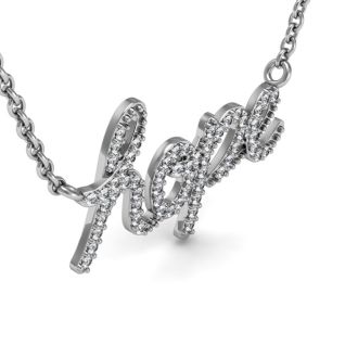 1/2 Carat Diamond Hope Necklace, Sterling Silver, 18 Inches