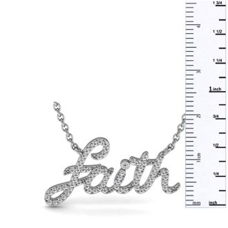 1/2 Carat Diamond Faith Necklace, Sterling Silver, 18 Inches