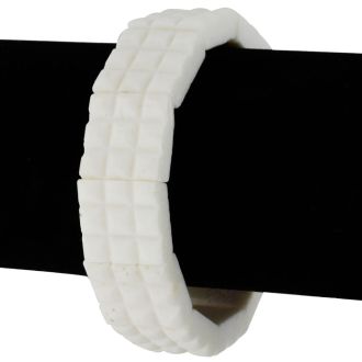 Enhanced White Coral Stretch Bracelet