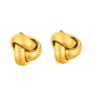 14 Karat Yellow Gold Polish Finished 7mm Love Knot Stud Earrings With Friction Backs 