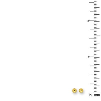 14 Karat Yellow Gold Polish Finished 3mm Ball Stud Earrings With Friction Backs 