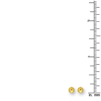 14 Karat Yellow Gold Polish Finished 4mm Ball Stud Earrings With Friction Backs 