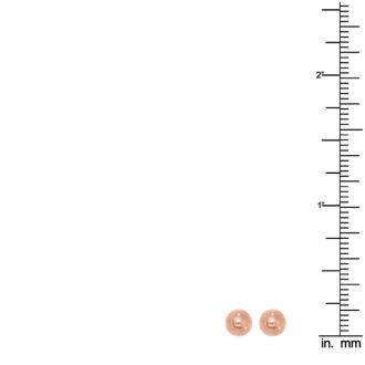 14 Karat Rose Gold Polish Finished 5mm Ball Stud Earrings With Friction Backs 