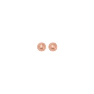14 Karat Rose Gold Polish Finished 6mm Ball Stud Earrings With Friction Backs 