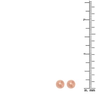 14 Karat Rose Gold Polish Finished 6mm Ball Stud Earrings With Friction Backs 