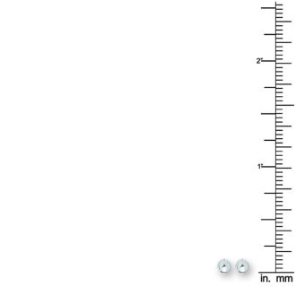 14 Karat White Gold Polish Finished 3mm Ball Stud Earrings With Friction Backs 