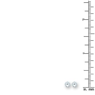 14 Karat White Gold Polish Finished 4mm Ball Stud Earrings With Friction Backs 
