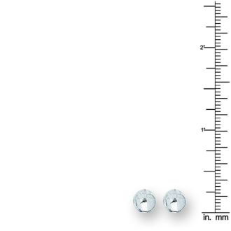 14 Karat White Gold Polish Finished 7mm Ball Stud Earrings With Friction Backs 