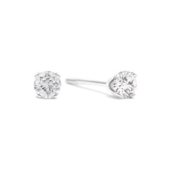 1/4 Carat Diamond Stud Earrings In White Gold With Free Matching Pendant