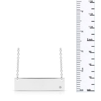 Sterling Silver Diamond Accent Bar Necklace, 18 Inches.  Our #1 Personalized Necklace! Get Yours Today!