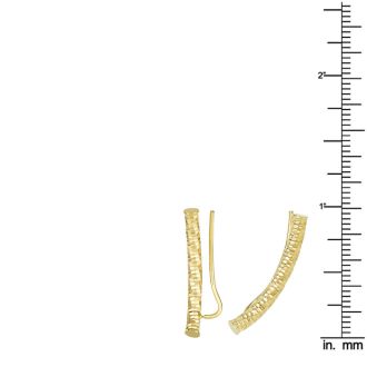 14 Karat Yellow Gold Diamond Cut 25x8mm Ear Climbers