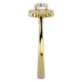 3/4 Carat Halo Diamond Engagement Ring In 14 Karat Yellow Gold