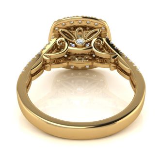 1 1/4 Carat Double Halo Diamond Engagement Ring in 14 Karat Yellow Gold