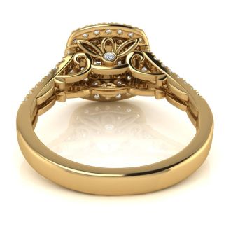 1 1/2 Carat Double Halo Diamond Engagement Ring in 14 Karat Yellow Gold