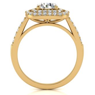 1 1/2 Carat Double Halo Diamond Engagement Ring in 14k Yellow Gold 