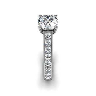 1 1/2 Carat Classic Engagement Ring With 1 Carat Center Diamond In 14K White Gold
